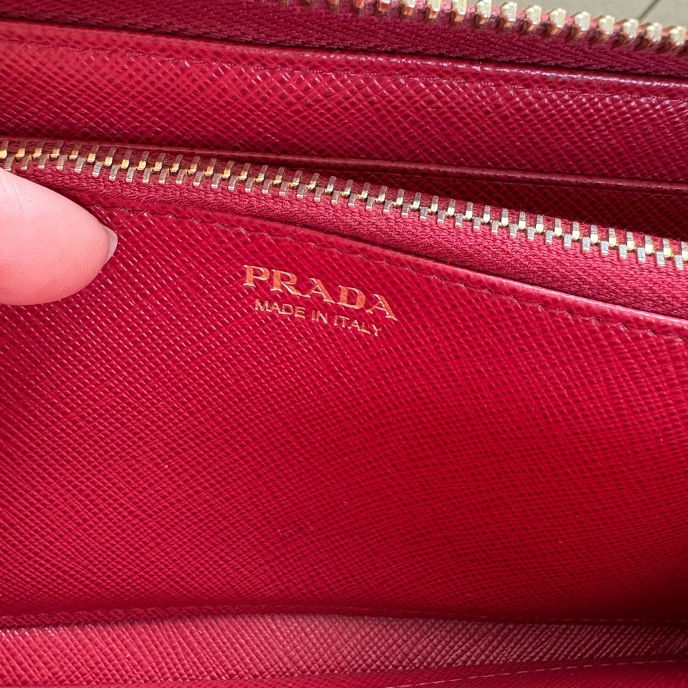 PRADA Red Saffiano Leather Wallet - Picture 6 of 11